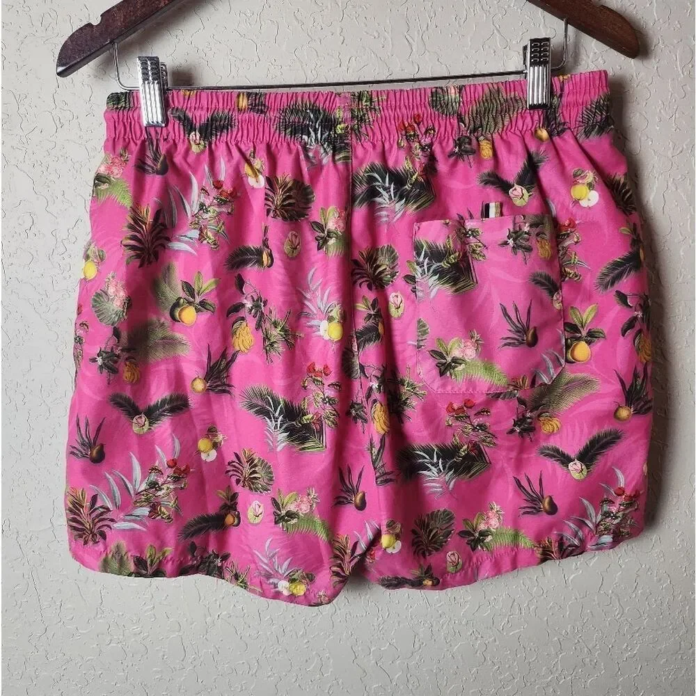 BOSS Piranha Swim Trunks Shorts Tropical Pink Size L
